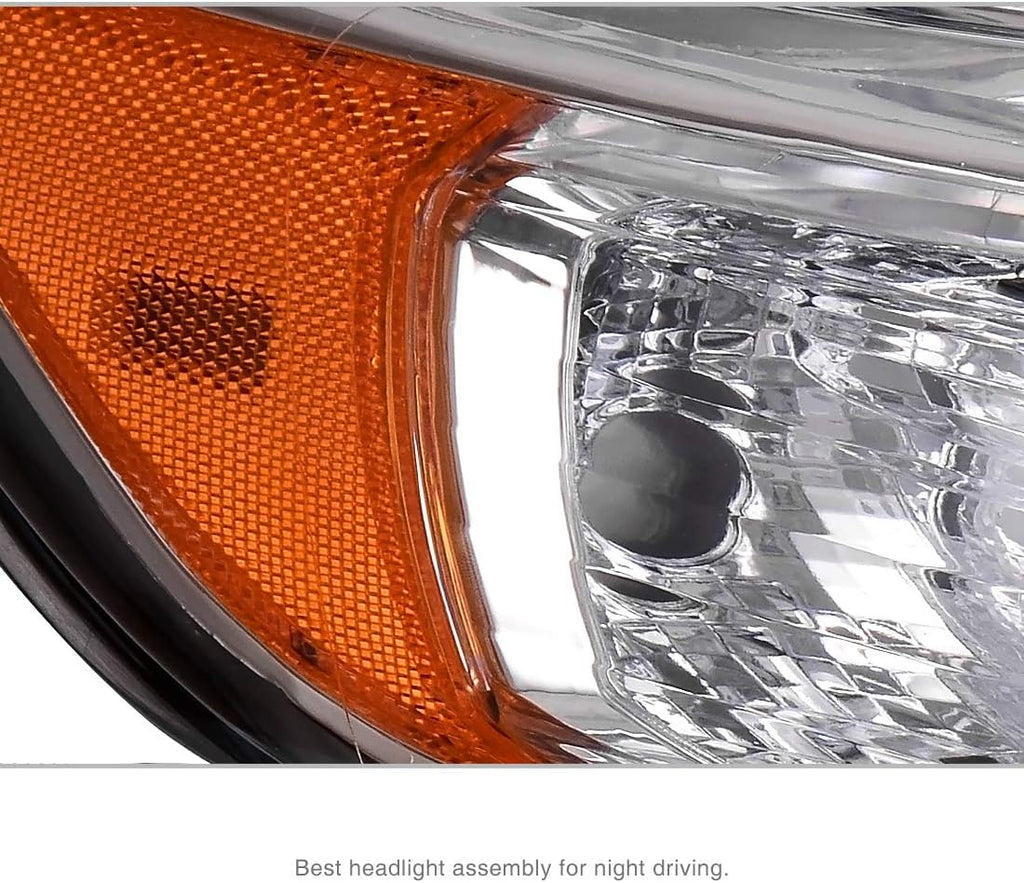 Headlight Assembly with Chrome Housing Clear Lens Y91463