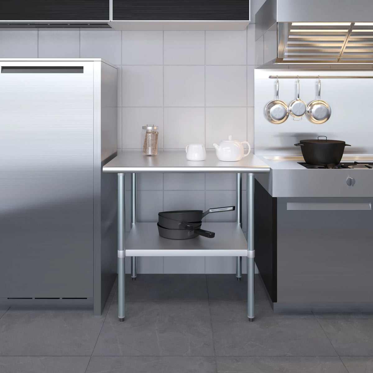 36" Stainless Steel Work Table with Undershelf X3673