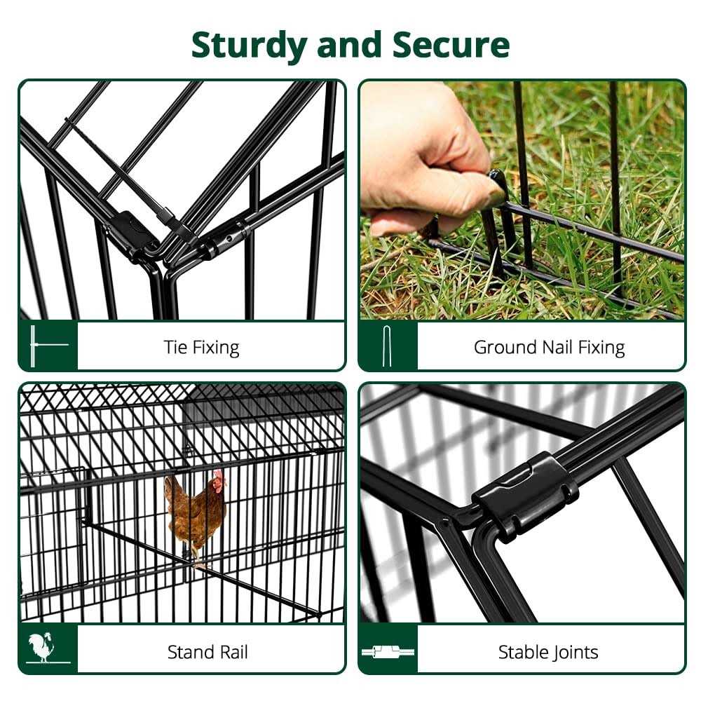 Chicken Coop with Cover Metal Portable D282243