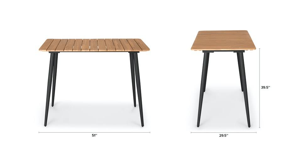 Acacia Bar Table with Slate Metal Legs F383739