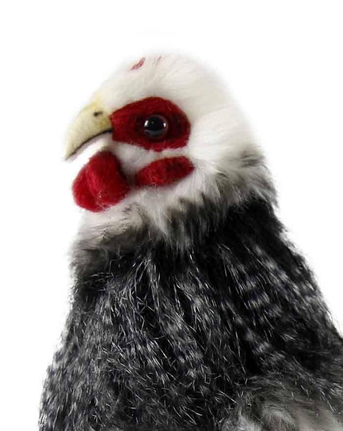 Black and White French Hen Plush E9879
