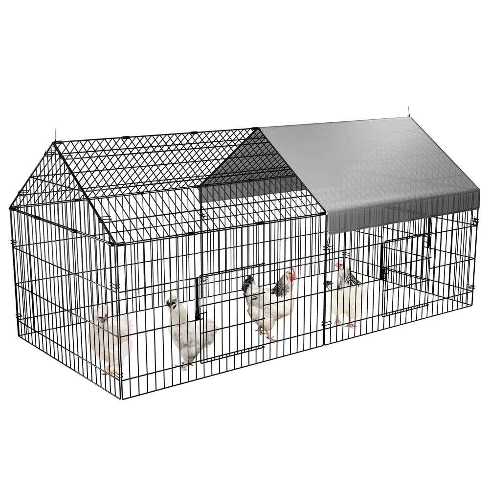 Chicken Coop with Cover Metal Portable D282243