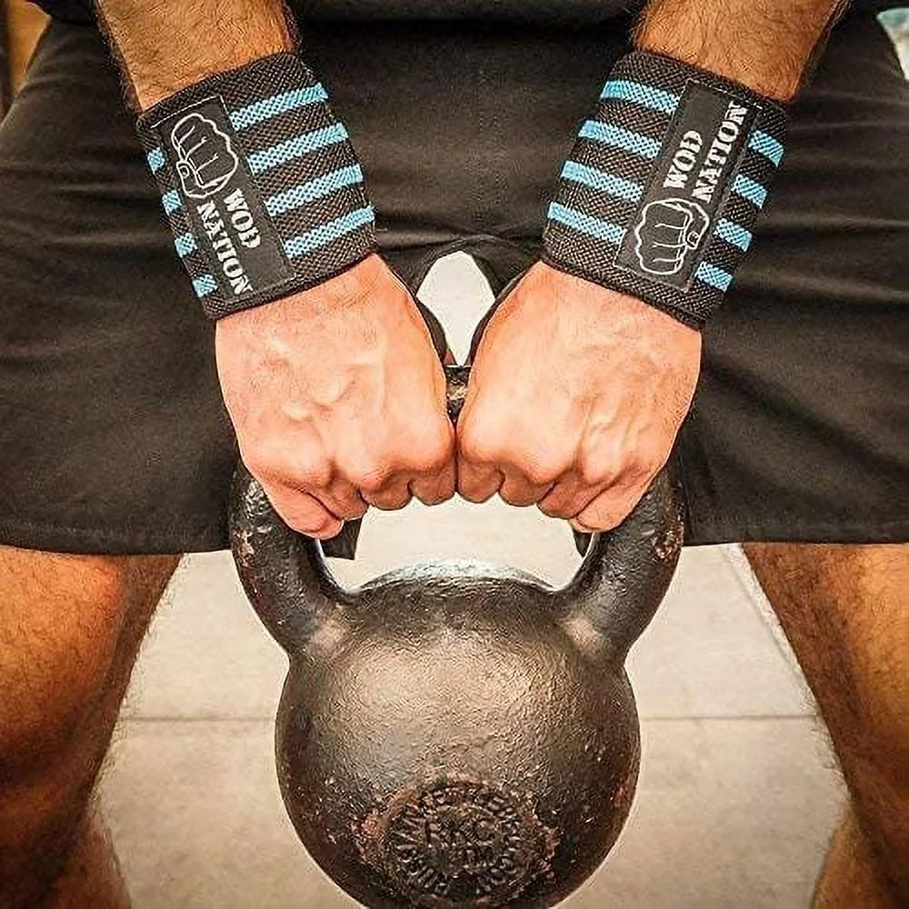 Black Set of 2 Weightlifting Wrist Wraps N35031