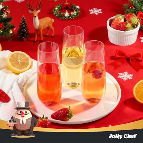 24 Pack 9 Oz Clear Plastic Champagne Flutes J251