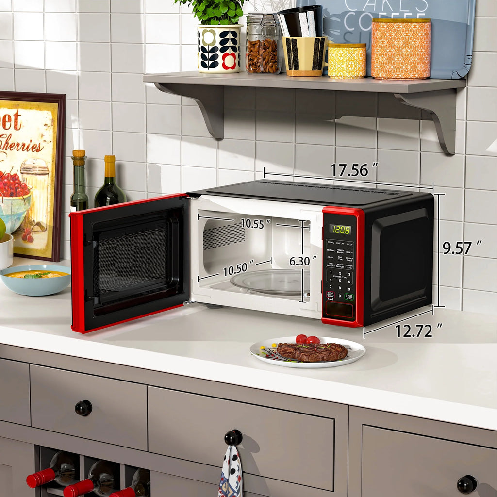 0.7 cu. ft. 700 Watts Red Countertop Microwave Oven Z370575