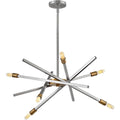 6 Light Brushed Nickel Steel Chandelier S223