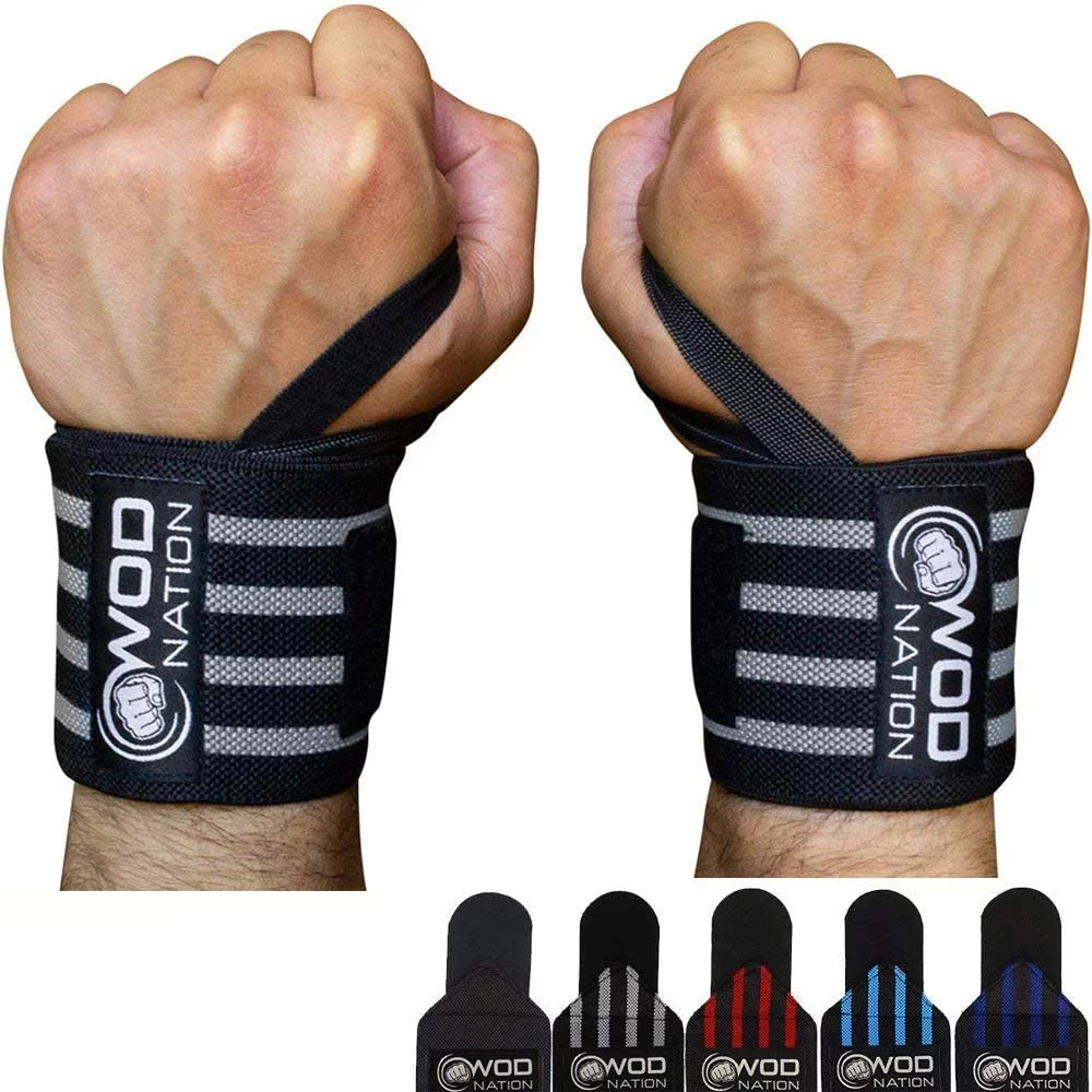 Black Set of 2 Weightlifting Wrist Wraps N35031