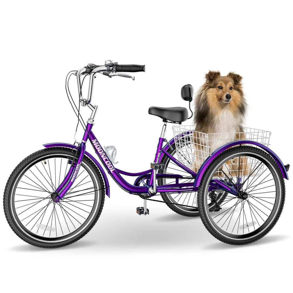 20'' 24 3 Wheel 7 Speed Adult Tricycles with Big Basket F283