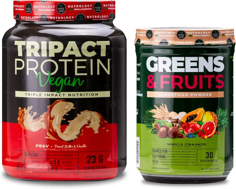 Greens & Fruits Powder Vanilla Cinnamon 30 Servings Vegan Protein Powder Peanut Butter Vanilla 20 Servings U44940