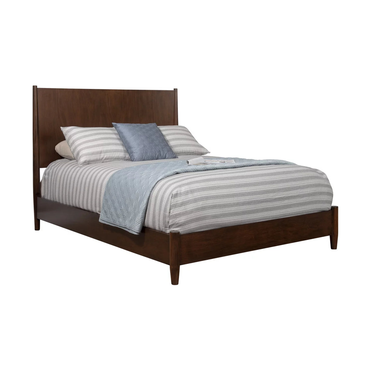 Gray Wood Full Size Panel Bed Y8412