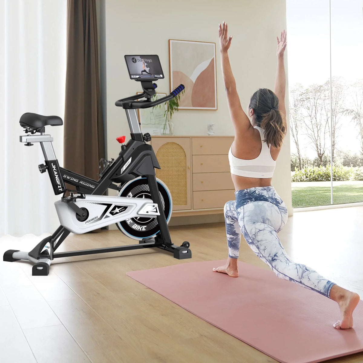 Magnetic Exercise Bike 45lbs Heavy-Duty Quiet Belt Drive Y78158