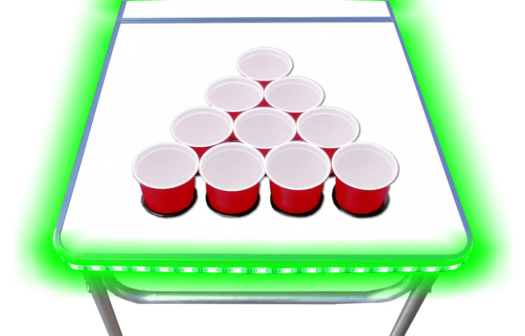 8-Foot Beer Pong Table with Cup Holes & LED Lights H261