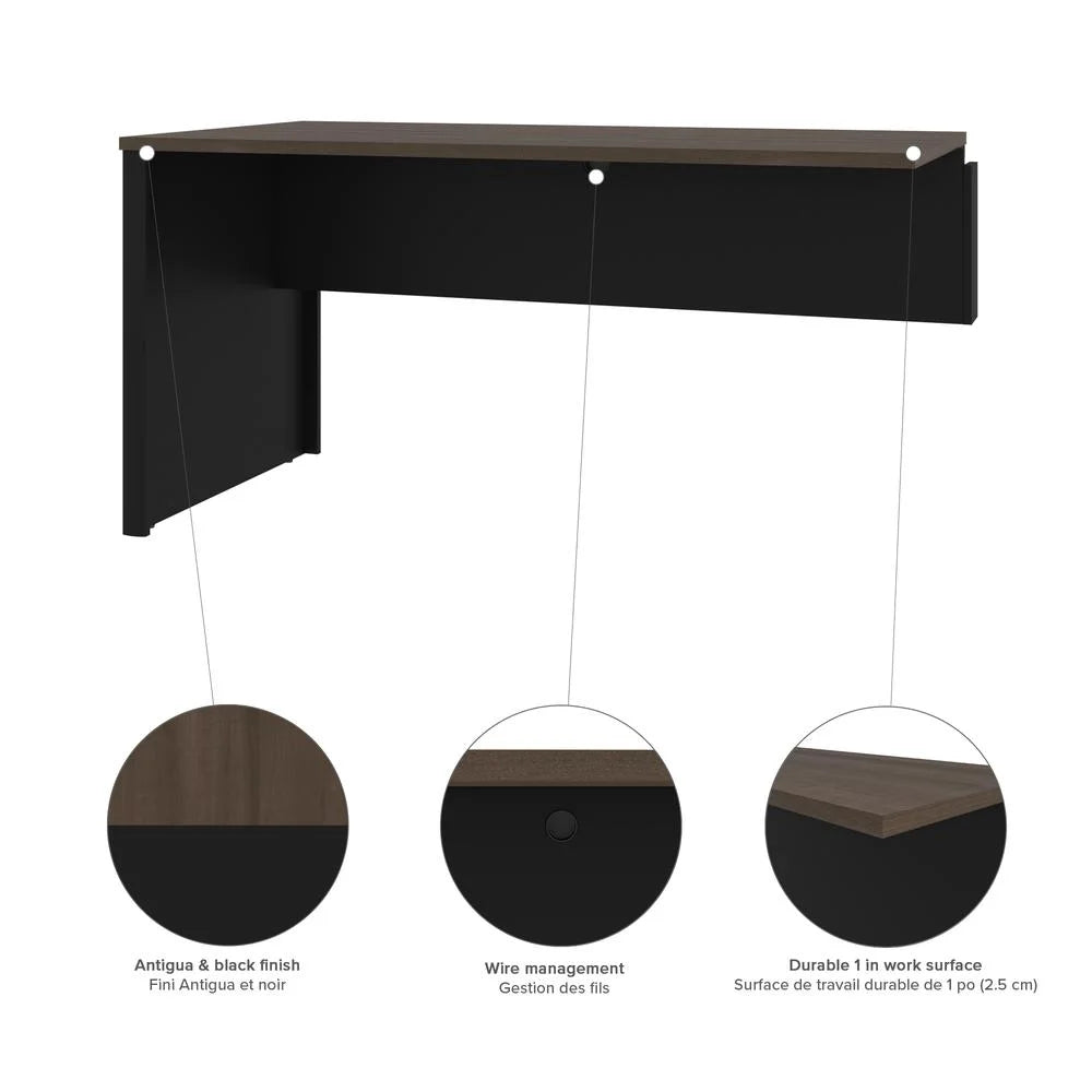 4 Piece L Shaped Computer Desk in Antigua and Black J838555