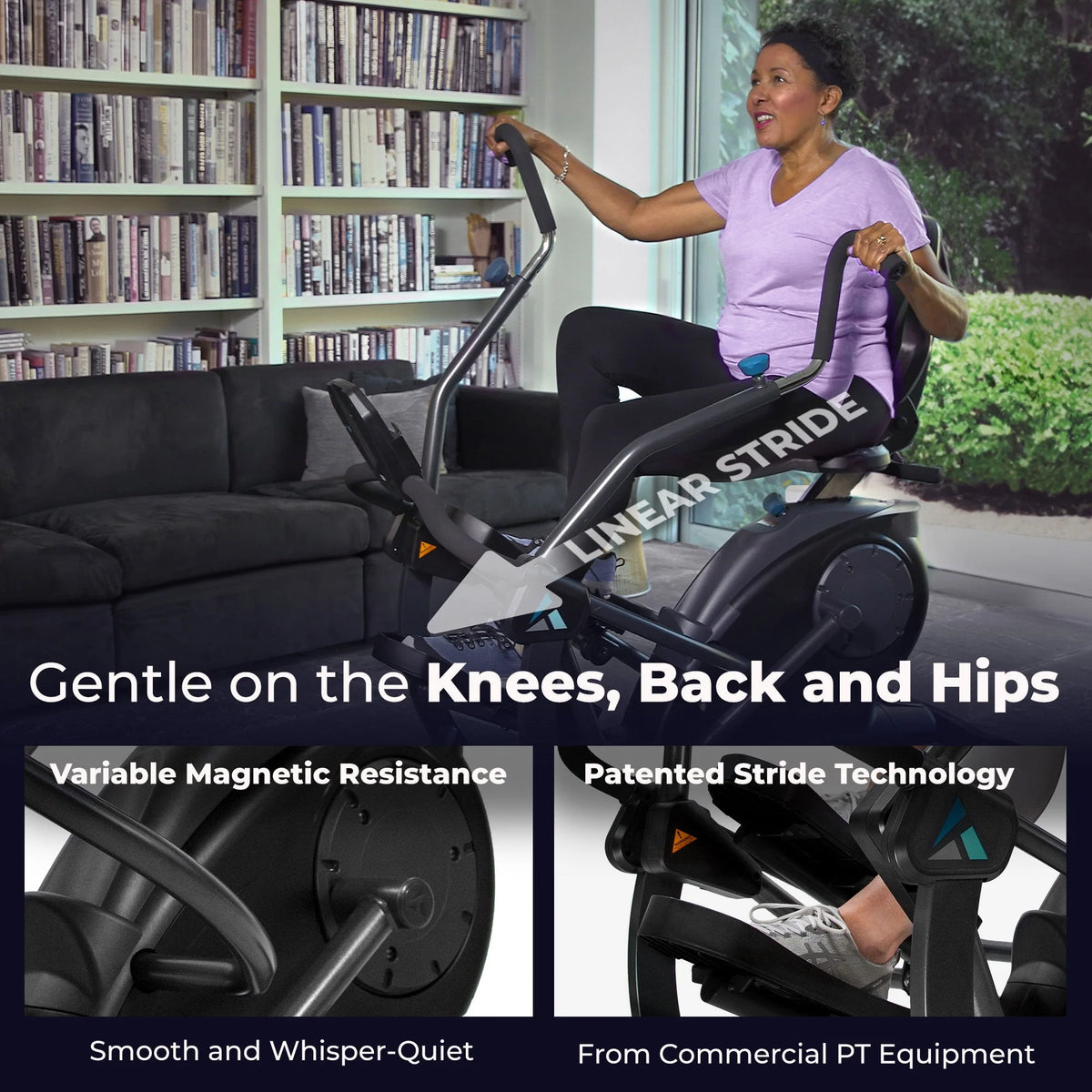 Black Recumbent Cross Trainer and Cardio Elliptical O5848