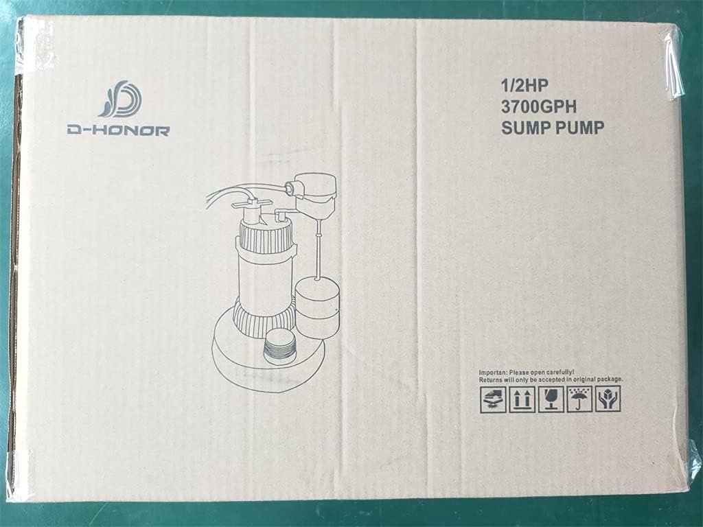 Submersible Cast Aluminum Sump Pump 1/2 HP 3700 GPH I8563