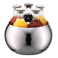 5-Carafe Double Wall Hammered Stainless Steel Beverage Tub Set X991856