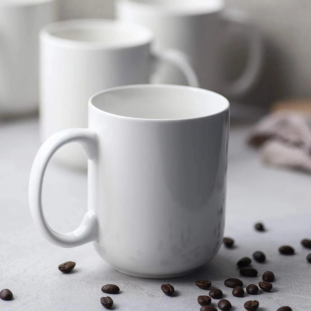 Ceramic Coffee Mugs Set of 6, 20 Ounce White Z6763