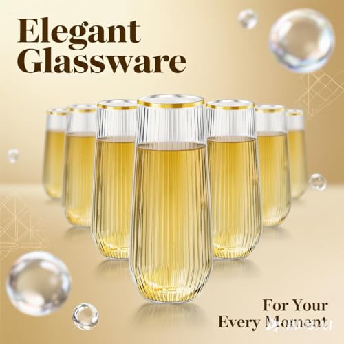 48 Pack 9 Oz Clear Plastic Stemless Champagne Flutes N7530
