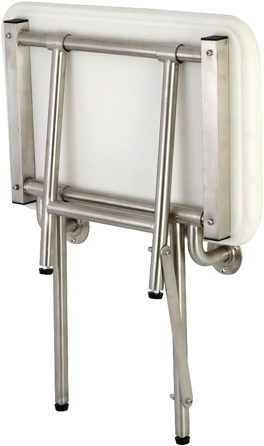 Brushed Stainless Steel Wall Mount Folded Shower Seat L240363