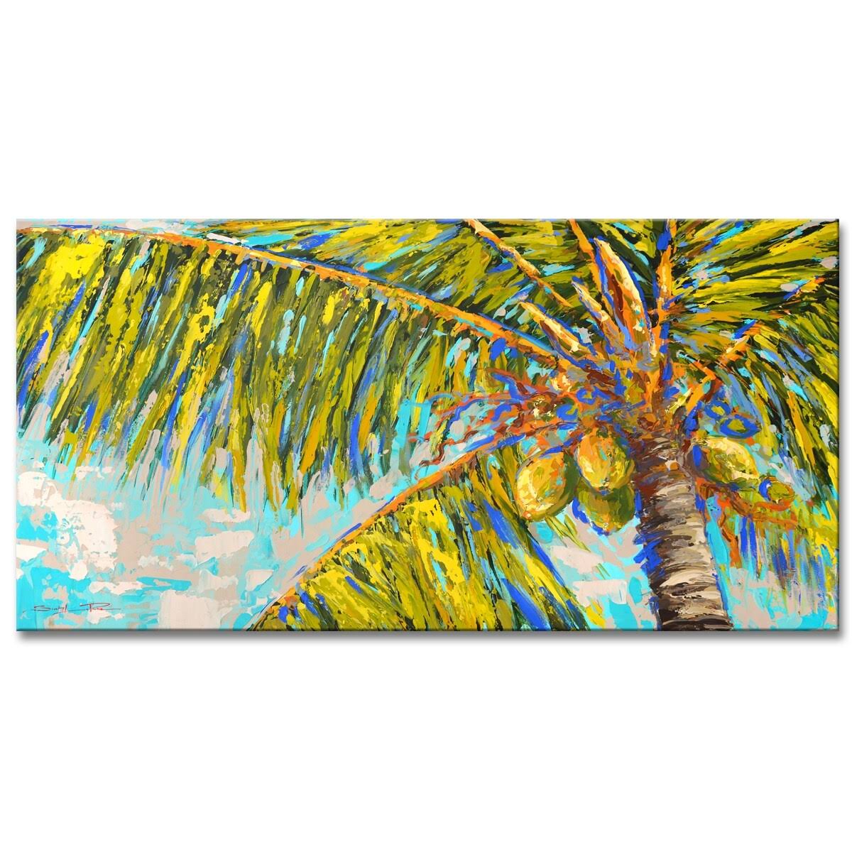 Natural Palm Tree Canvas Wall Decor L81383