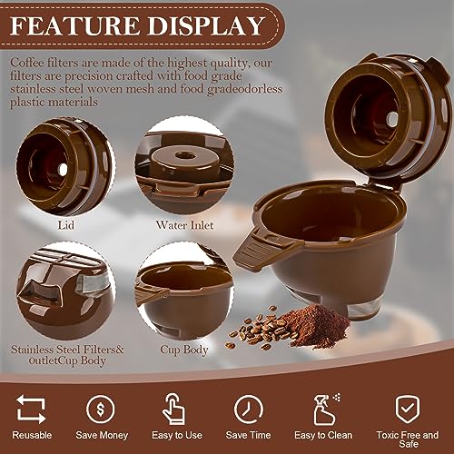 Single Serve Ground Coffee Brew Basket Replacement Parts Reusable Coffee Filter Brown (1 Pack) K65028