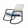 Light Grey/Blue Rattan Rocking Chair P8038