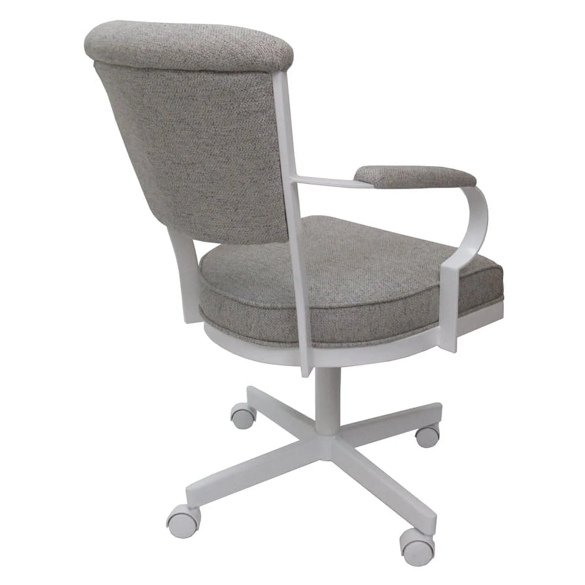 White Swivel Metal Caster Chair X249