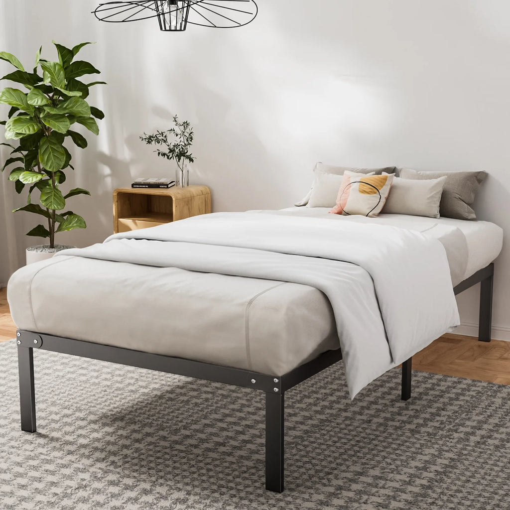 Twin Size Metal Bed Frame with Headboard and Footboard I974259