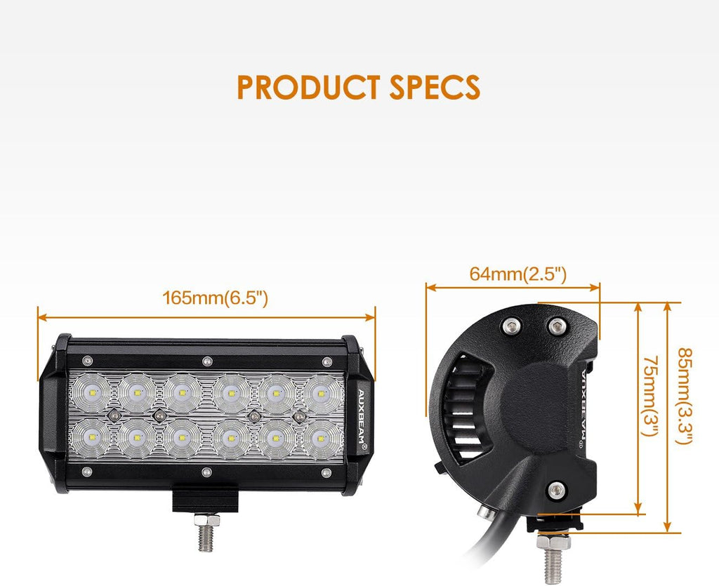 LED Light Bar 7Inch 36W Flood LED Work Lights Waterproof (2 PCS) P871593