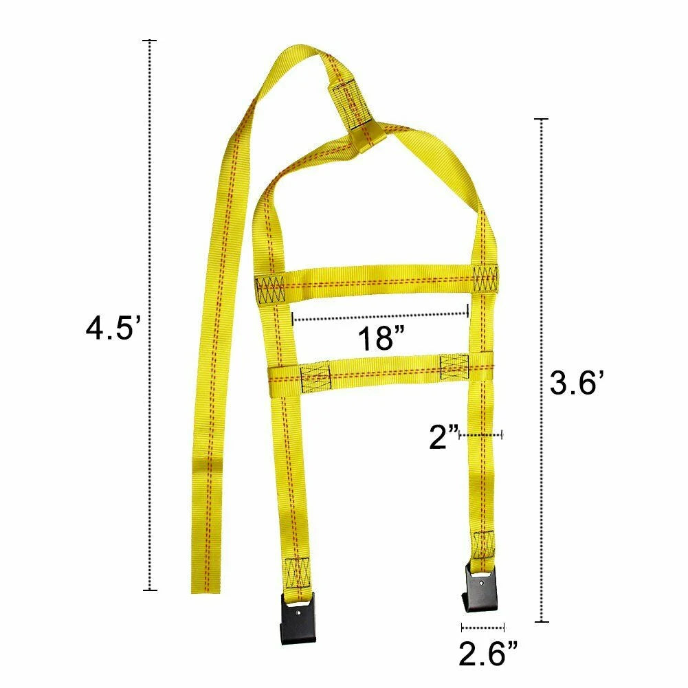 2 Pcs Car Tow Dolly Tire Wheel Basket Tow Straps with Flat Hooks Fit 14-20" Y728