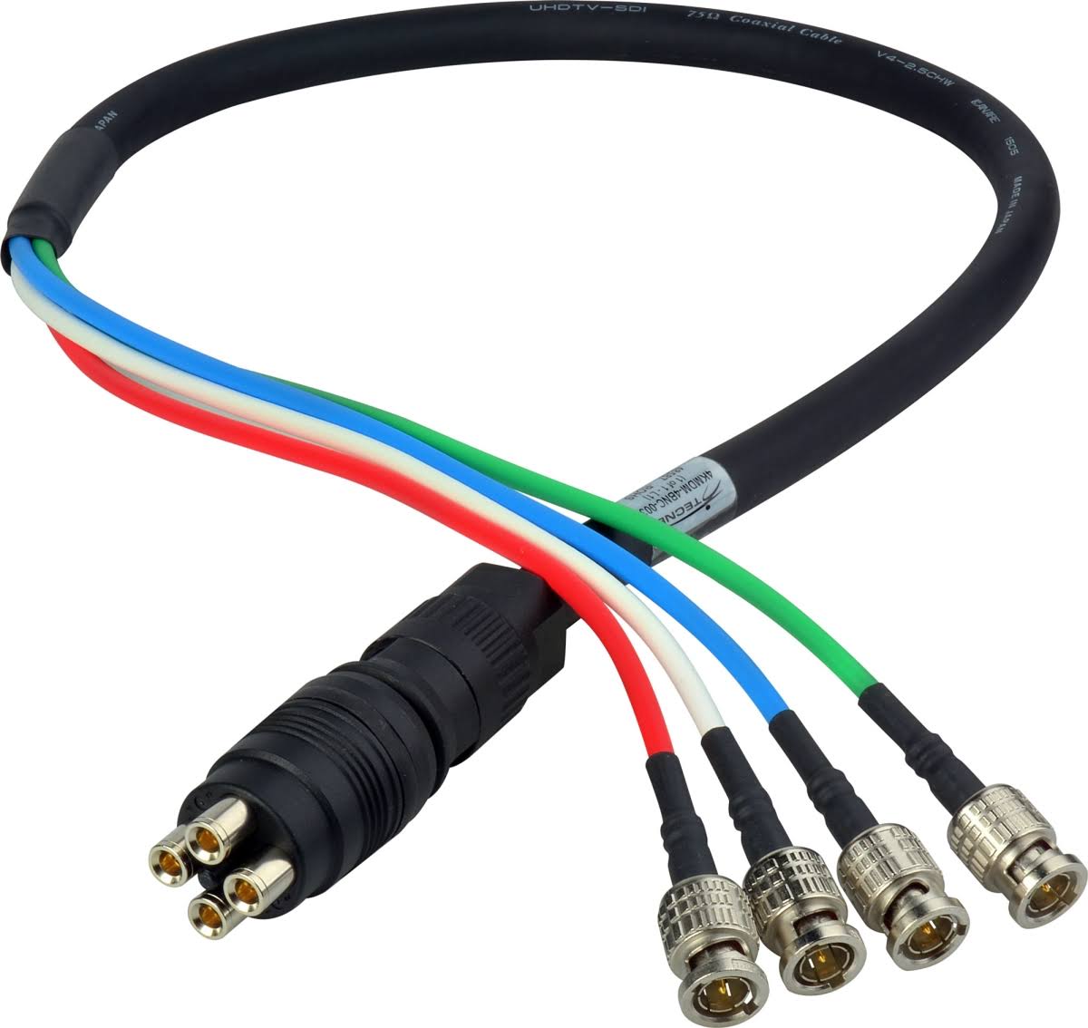 4K UHD 3G HD-SDI Coax Camera Breakout Cable - 75 ft P19395