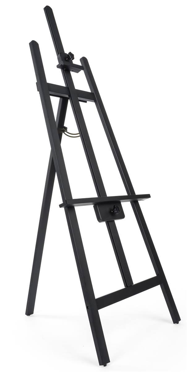 Adjustable Black Finish Wood Studio Easel with Non-Skid Rubber Feet U3553