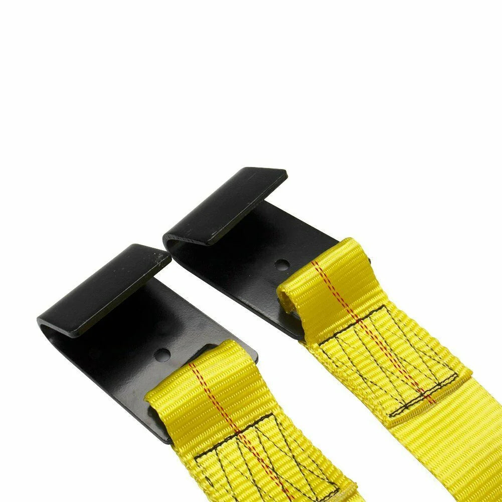 2 Pcs Car Tow Dolly Tire Wheel Basket Tow Straps with Flat Hooks Fit 14-20" Y728