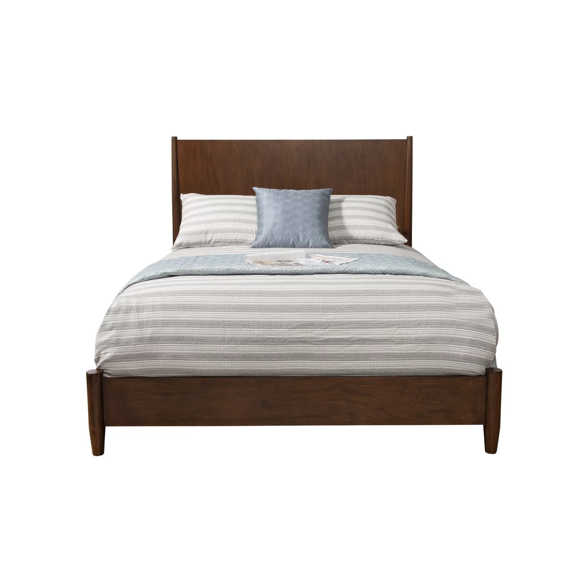 Gray Wood Full Size Panel Bed Y8412