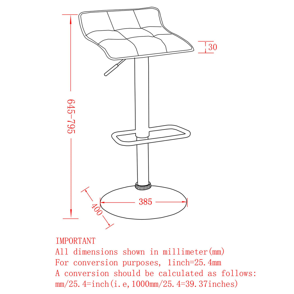 Grey Air Lift Stool, Set of 2 Y9541