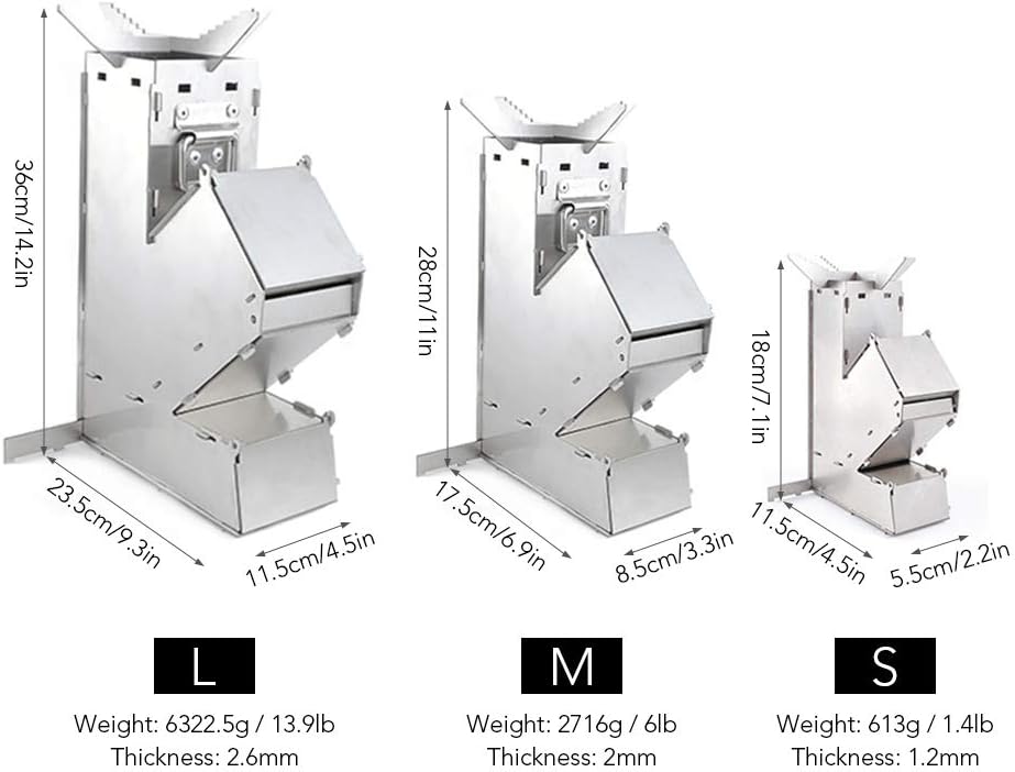 Collapsible Stainless Steel Wood Burning Camping Stove D449524