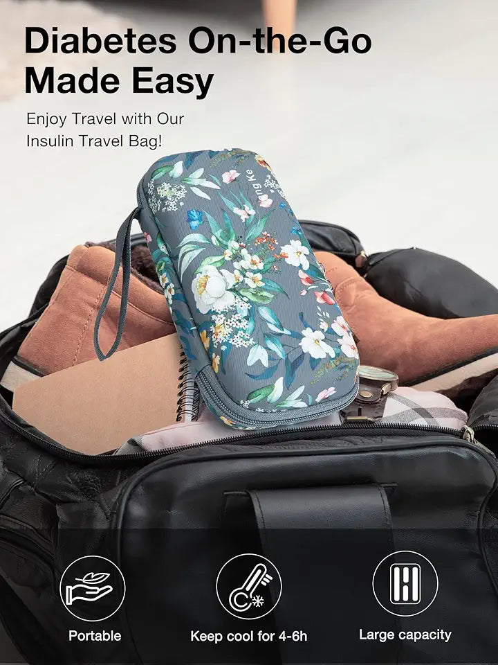 Portable Insulin Cooler Travel Case and 4 Gel Ice Packs Q4920