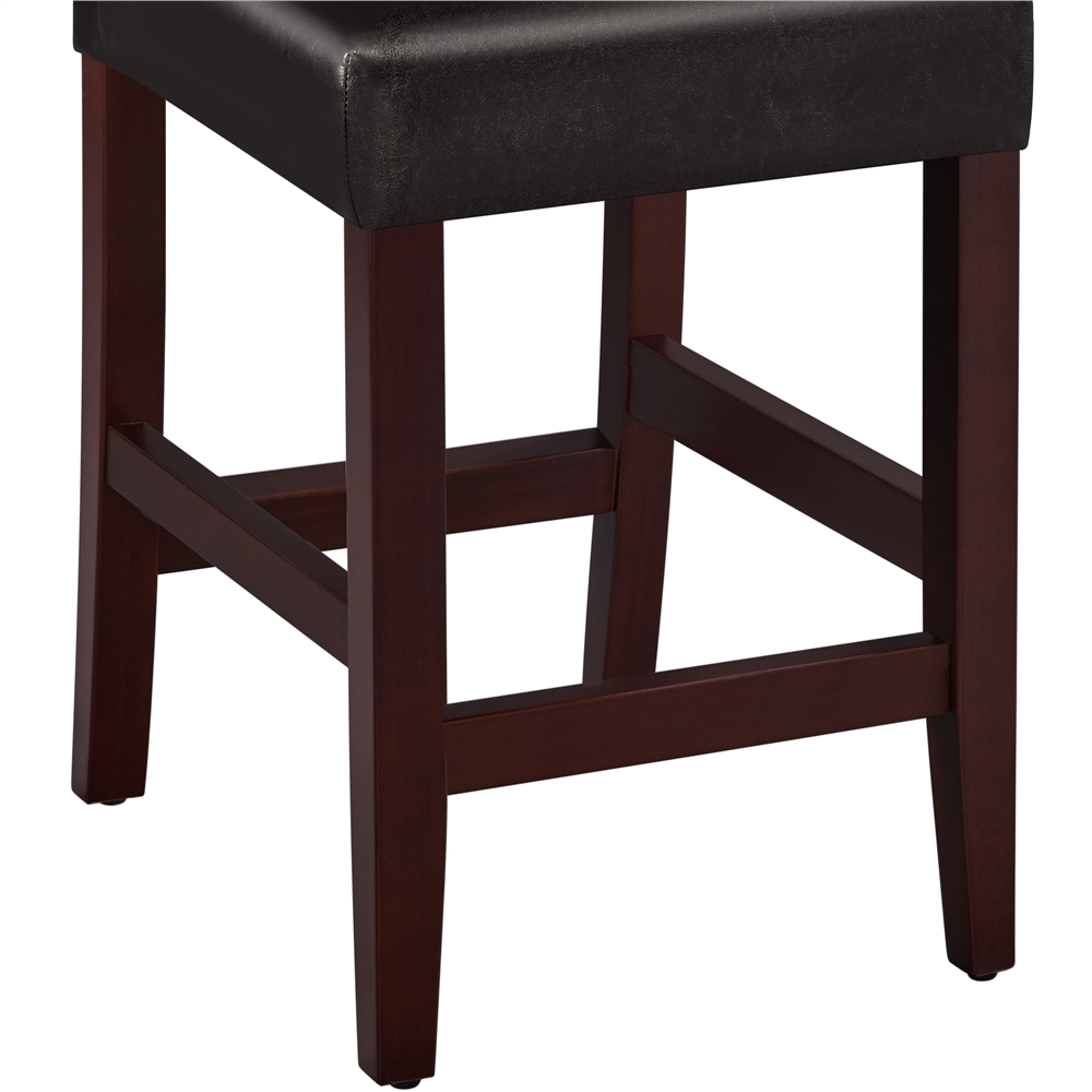 Brown Faux Leather Counter Bar Stools C555