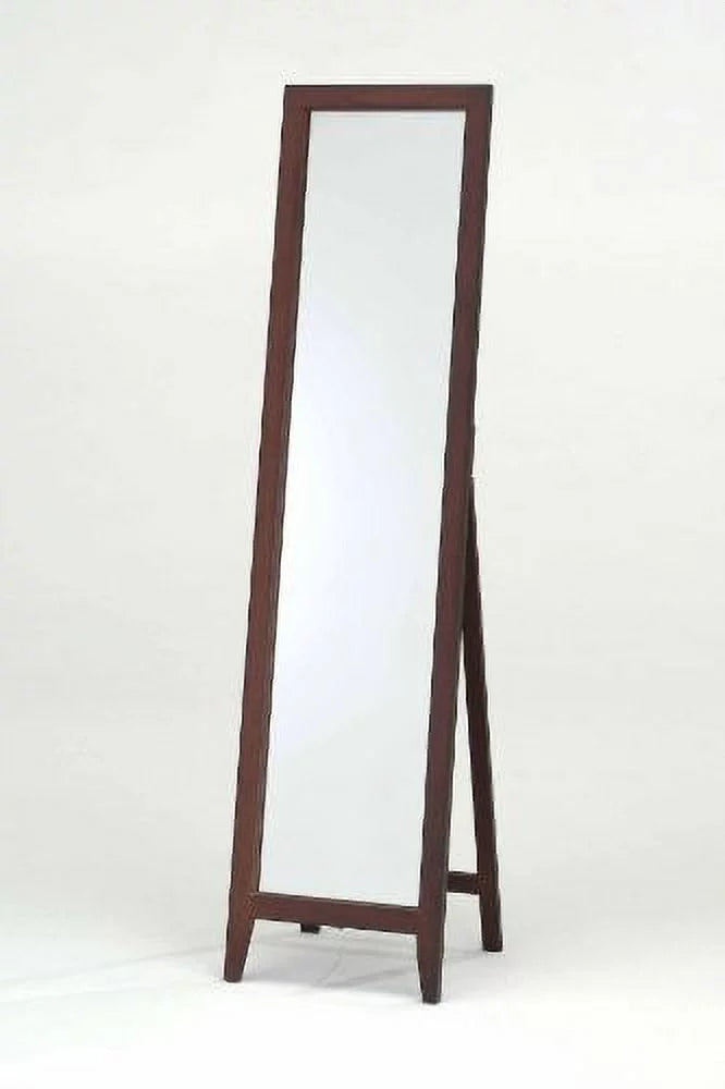Walnut Finish Solid Wood Frame Floor Mirror A7947