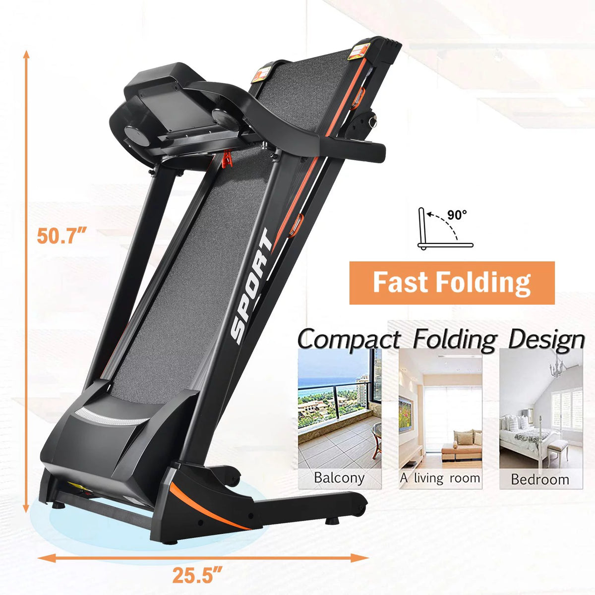 Folding Treadmill with Incline 330lb Capacity V570171
