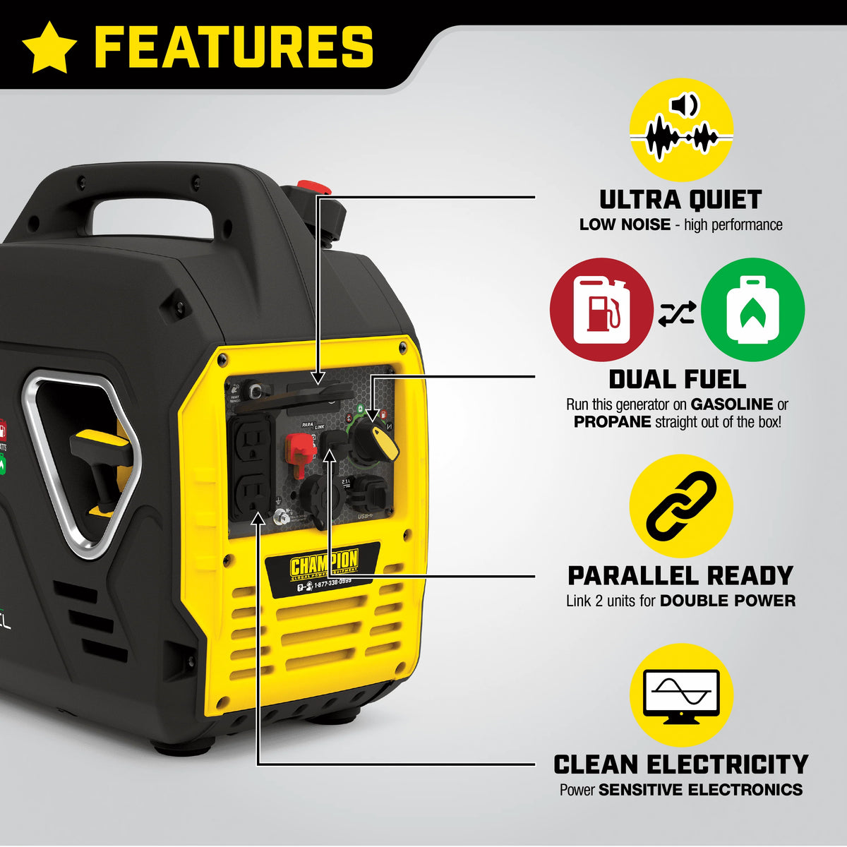 2500-Watt Dual Fuel Inverter Generator I295578