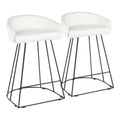 Set of 2 Contemporary Counter Stool Black/White U900