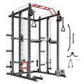 Deep Squat Machine with Cable Crossover System and Squat Rack Power Cage A6292