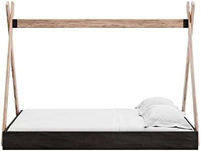 Full Natural Wood & White Tent Bed Frame F77957