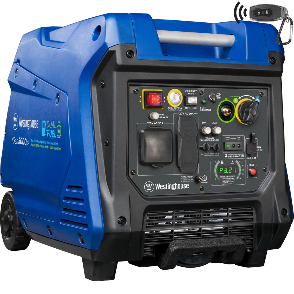 5000 Peak Watt Dual Fuel Portable Inverter Generator V9921