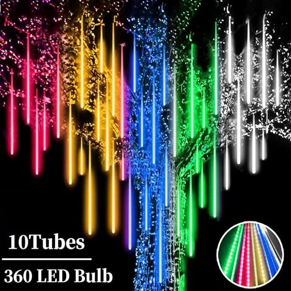 Waterproof 10 Tube 12 Inch 360 LED Meteor Shower Rain Lights H82191