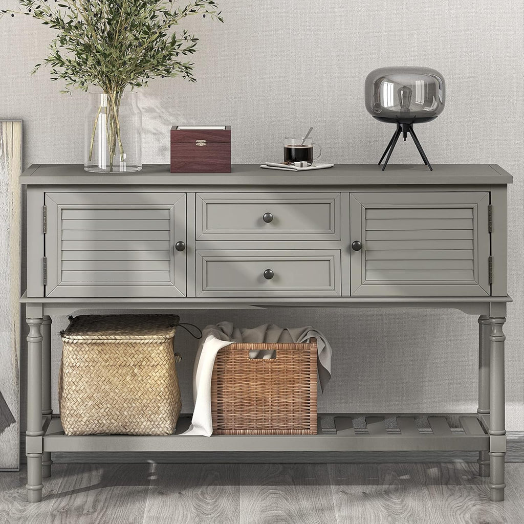 Navy Blue MDF 6 Drawer Sideboard Console Table Q153379