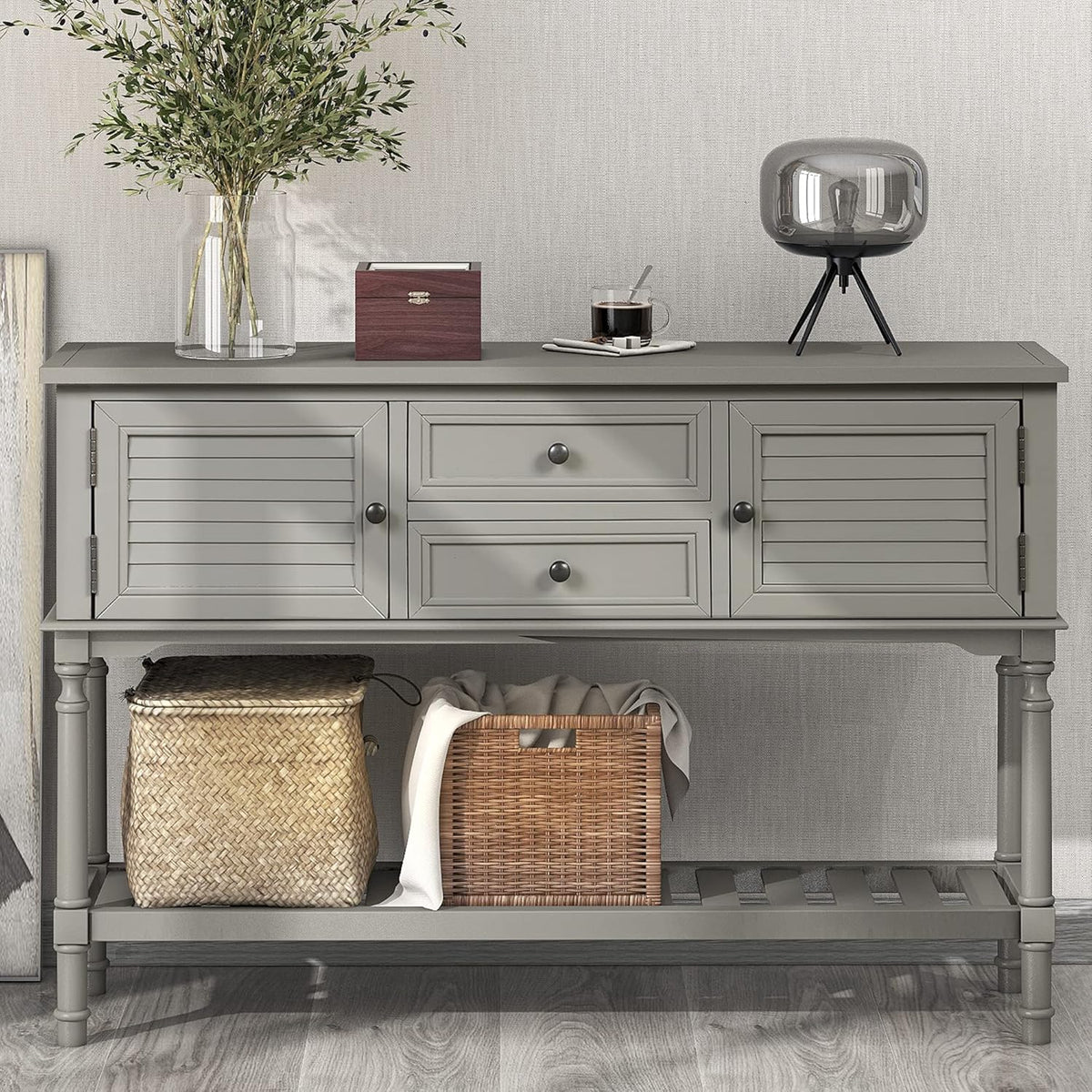 Navy Blue MDF 6 Drawer Sideboard Console Table Q153379