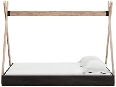 Full Natural Wood & White Tent Bed Frame F77957