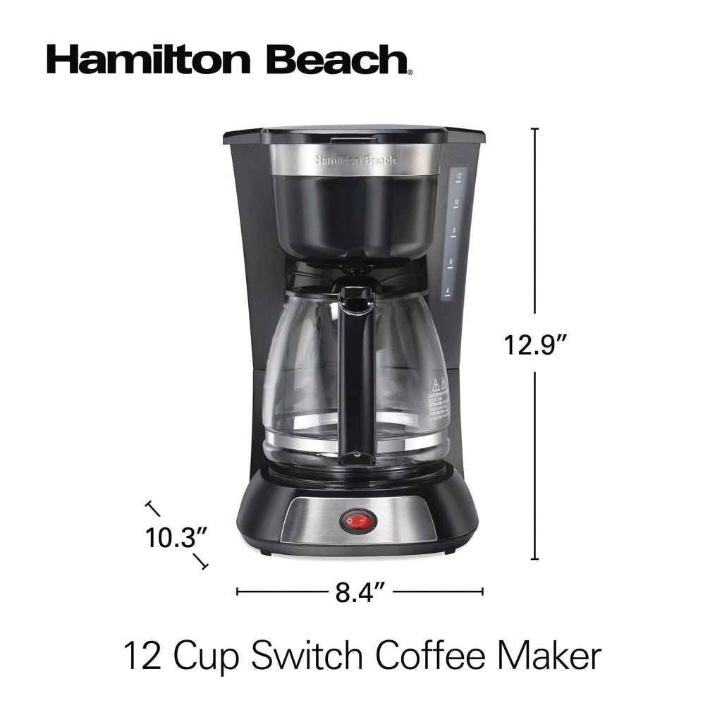 12 Cup Coffee Maker, 96 fl oz, Stainless Steel I646